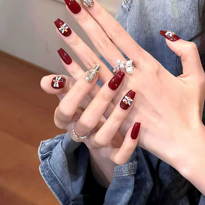 Decoratively Designed Press-On Nail Extensions