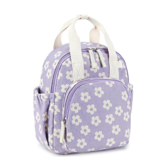 Floral Print Corduroy Backpack Bowlift