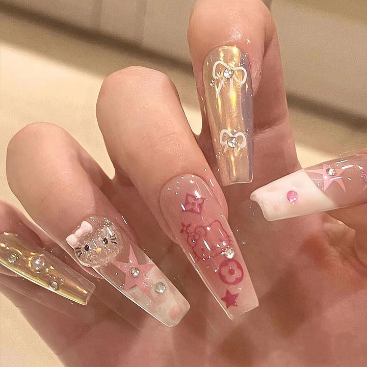 Glossy French Tip Press-On Nails Bowlift 1787395092