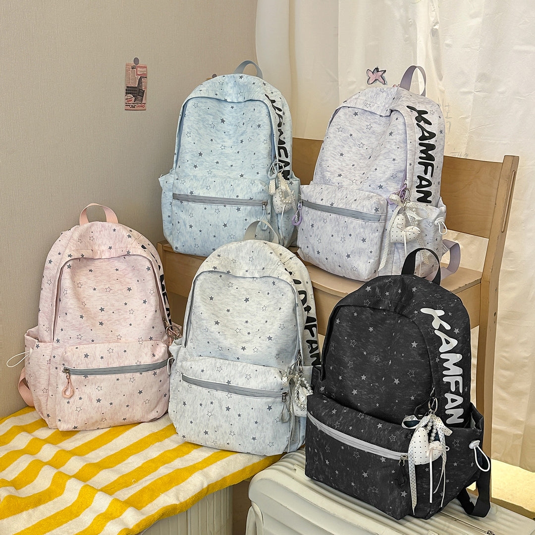 Star-Patterned School Backpack Bowlift
