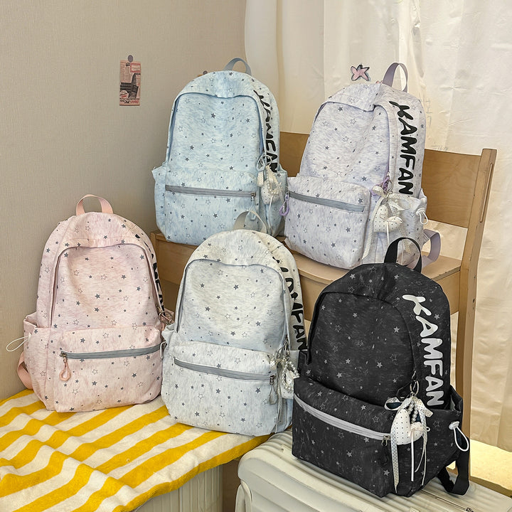 Star-Patterned School Backpack Bowlift