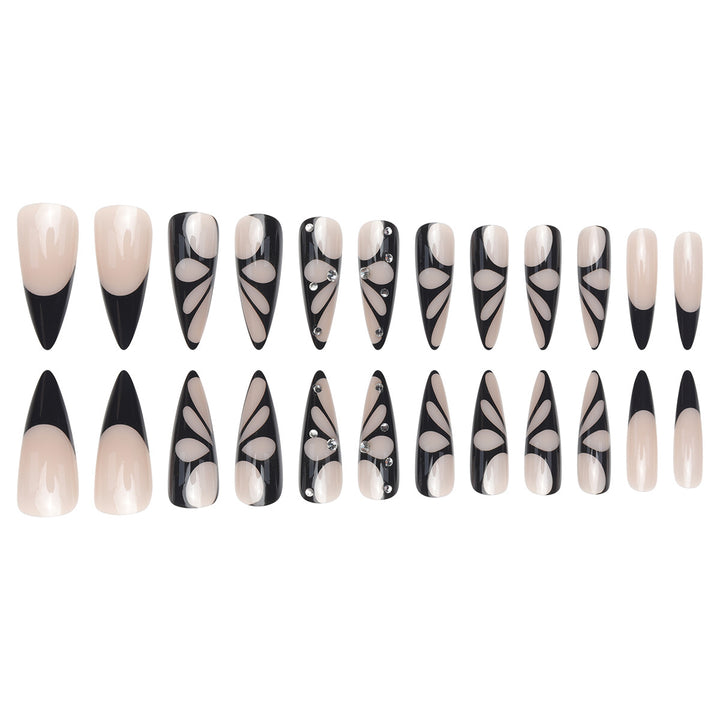 Artistic Butterfly-Inspired Stiletto Press-On Nails Bowlift