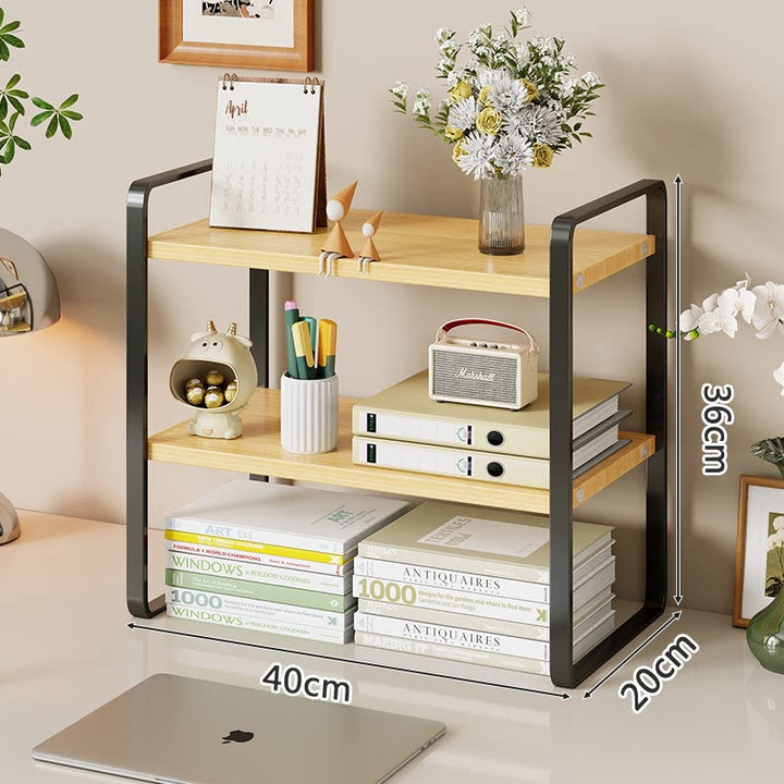 Compact Metal Desktop Two-Tier Organizer Shelf Riser