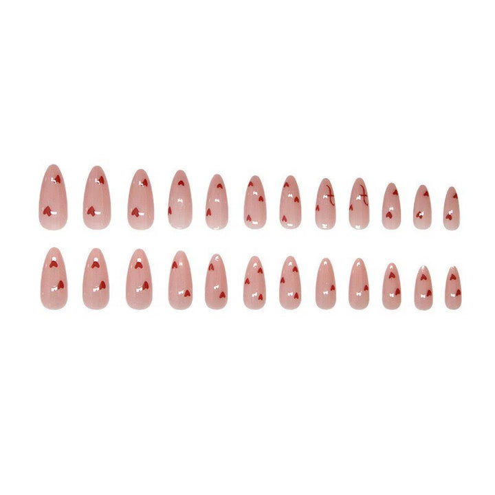 Artificial nails with heartfelt design