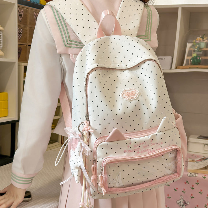 Cute Polka Dot Design Backpack Bowlift