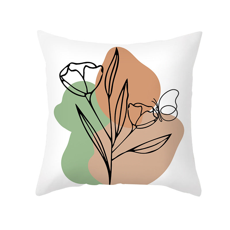 Botanical Minimalist Cotton Throw Pillow Cover