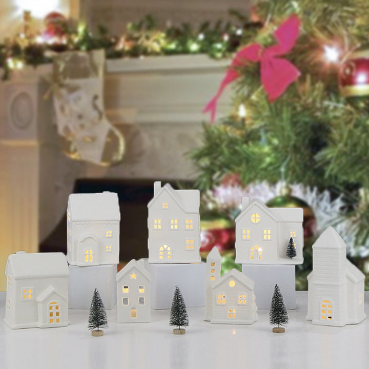 Ceramic House-Shaped Decorative Lantern Bowlift