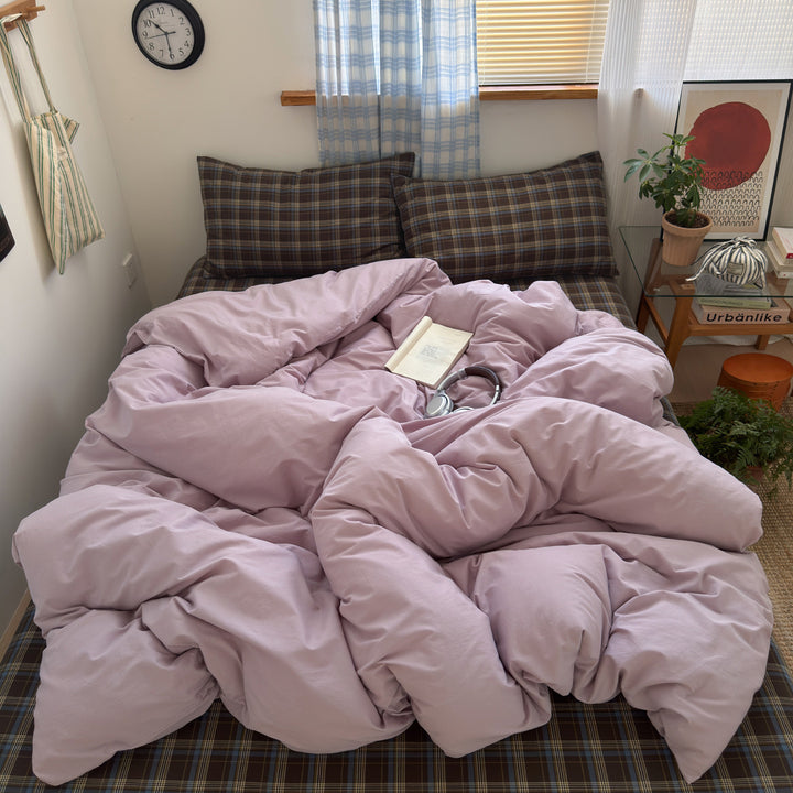 Extra-Fluffy Down-Alternative Comforter with Brushed Cotton Cover & Baffle-Box Construction