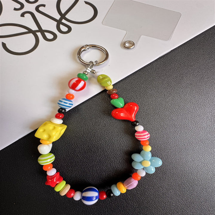 Playful Beaded Charm Keychain Bowlift 1790135076