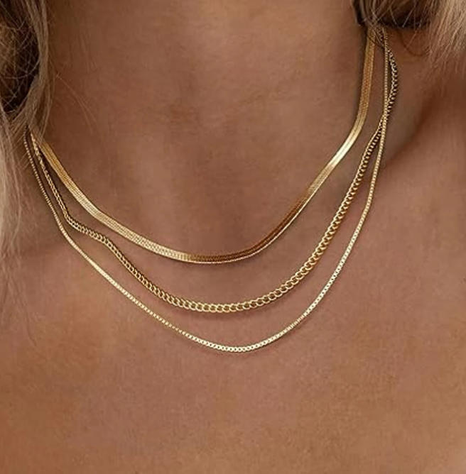 Layered Gold Chain Necklace Bowlift