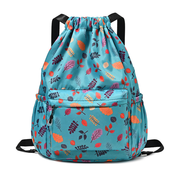Drawstring Elephant Print Backpack Bowlift