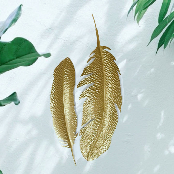 Decorative Metal Feather Wall Art Bowlift