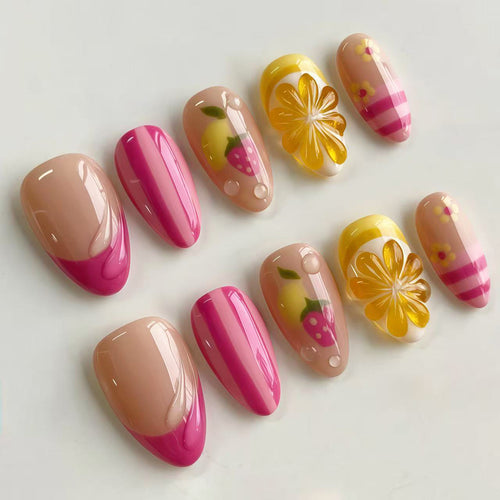 Creative Fruit-Inspired Press-On Nail Art Set