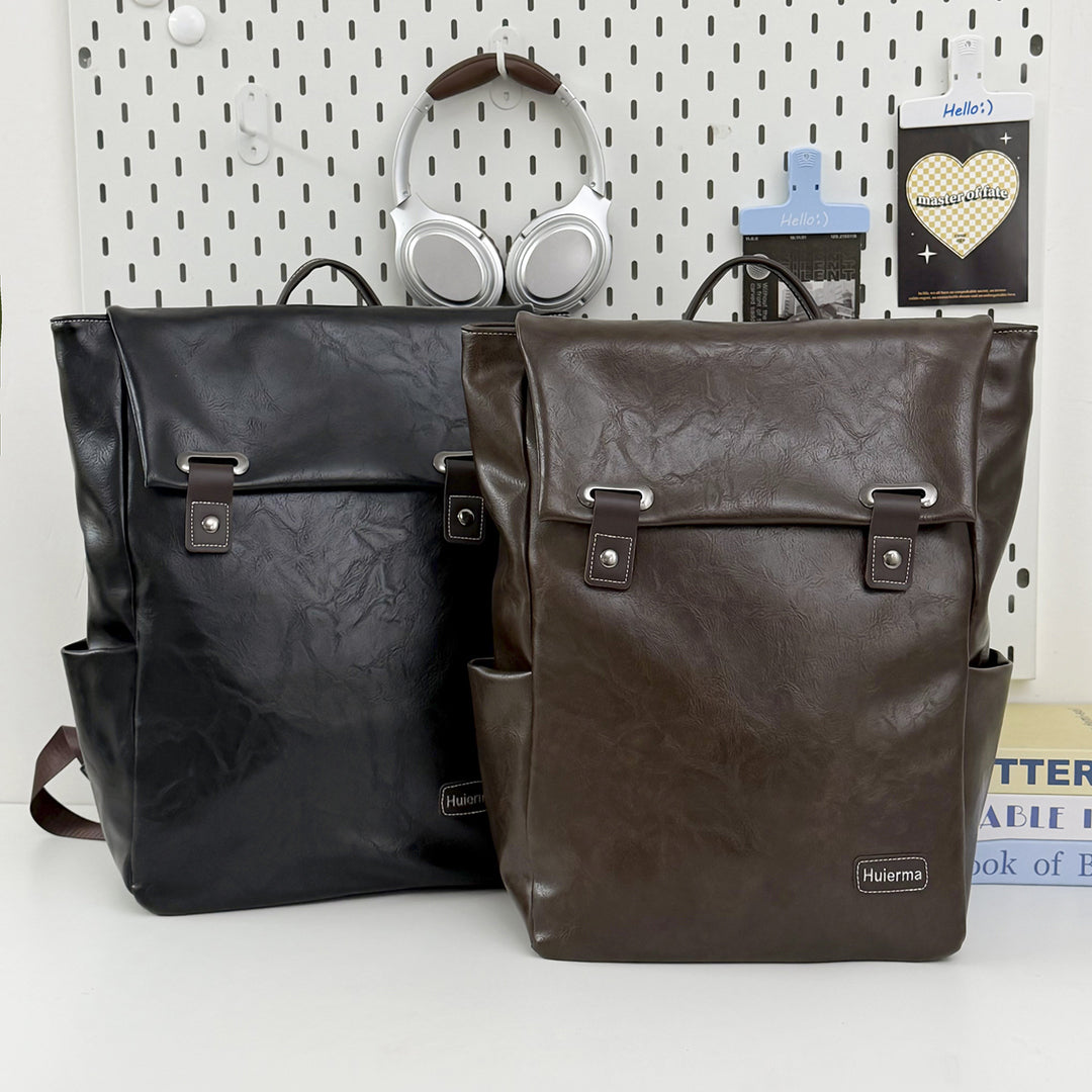 Fashionable Leather Backpack Bowlift