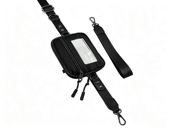 Compact shoulder bag with transparent card pocket Bowlift