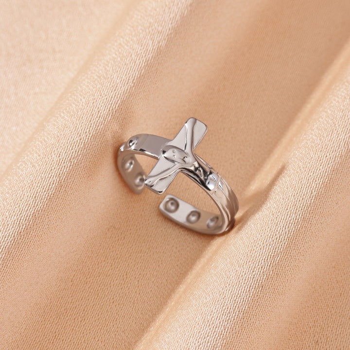 Adjustable Celestial Moon-and-Star Open Band Ring Bowlift