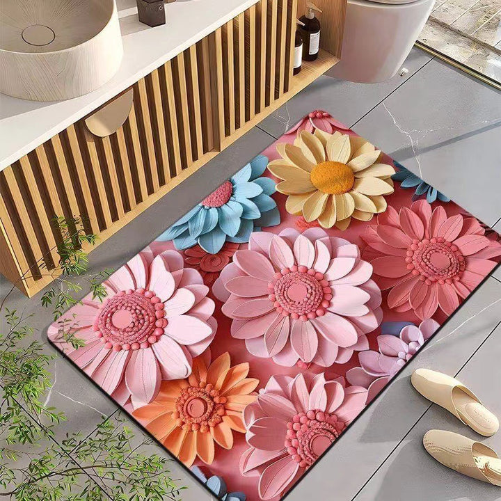 Leaf-Patterned Bathroom Mat Bowlift