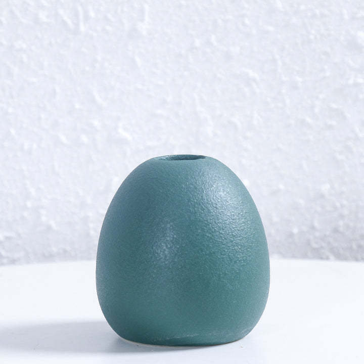Contemporary Egg-Shaped Ceramic Flower Vase Bowlift