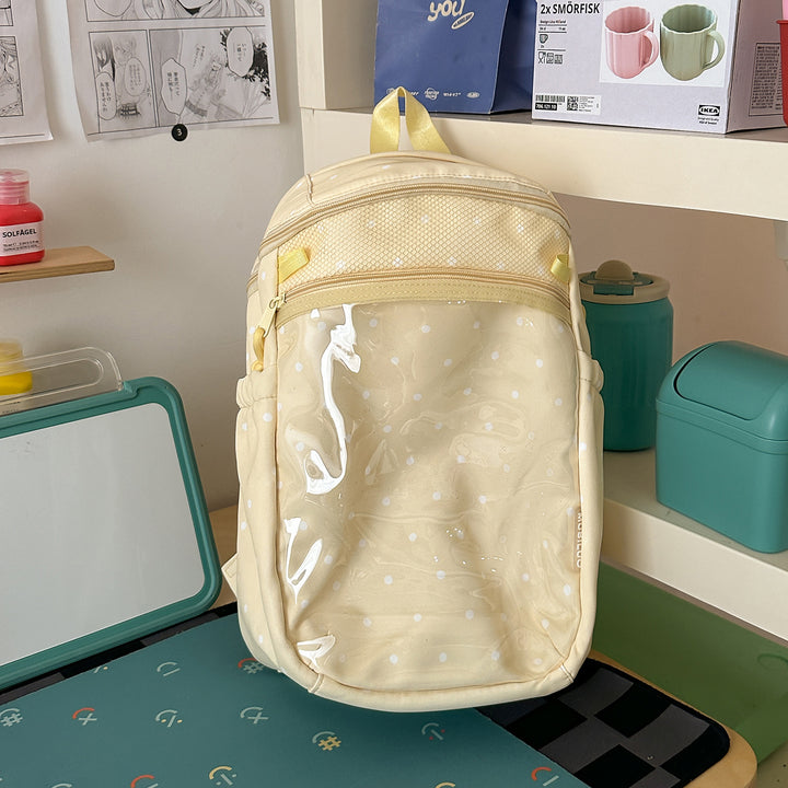 Transparent Dot-Patterned Backpack Bowlift
