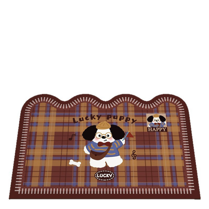 Playful Puppy Themed Bath Mat Bowlift
