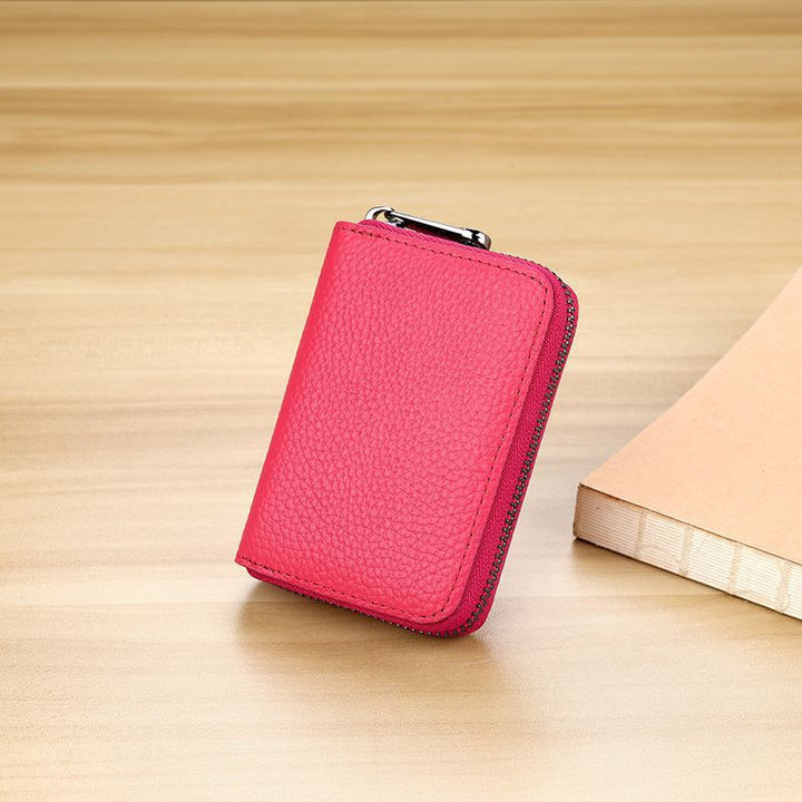 Stylish Zippered Leather Card Holder Bowlift