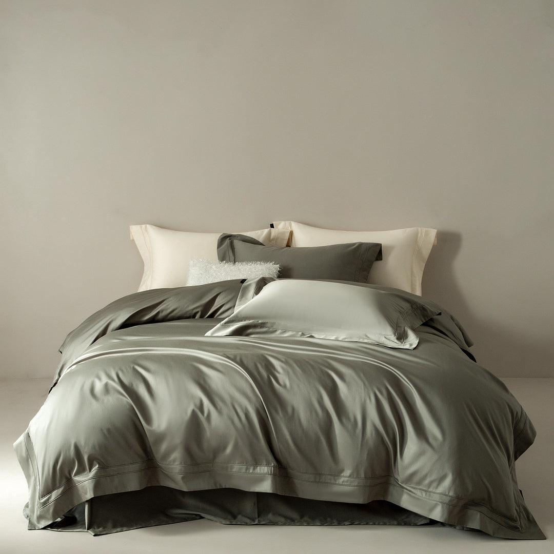 Silky-smooth satin bedding set with hotel closure