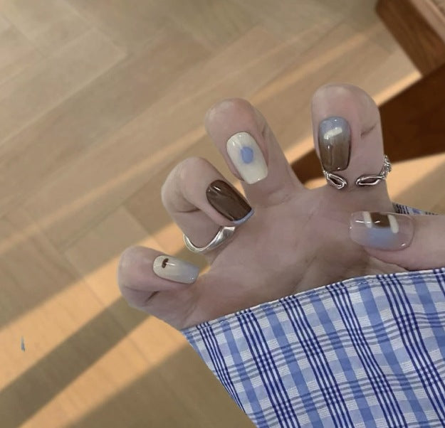 Artistic Multi-Textured Acrylic Nail Art Bowlift