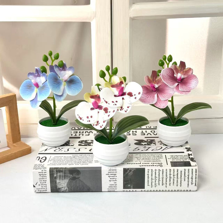 Realistic Artificial Orchid Plant Arrangement for Home Display