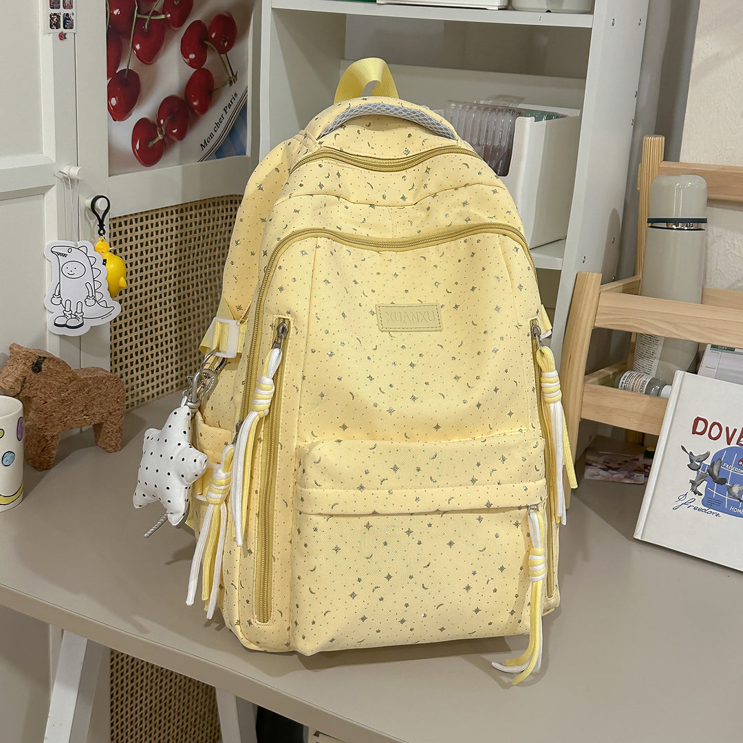 Star-Print Casual Backpack Bowlift