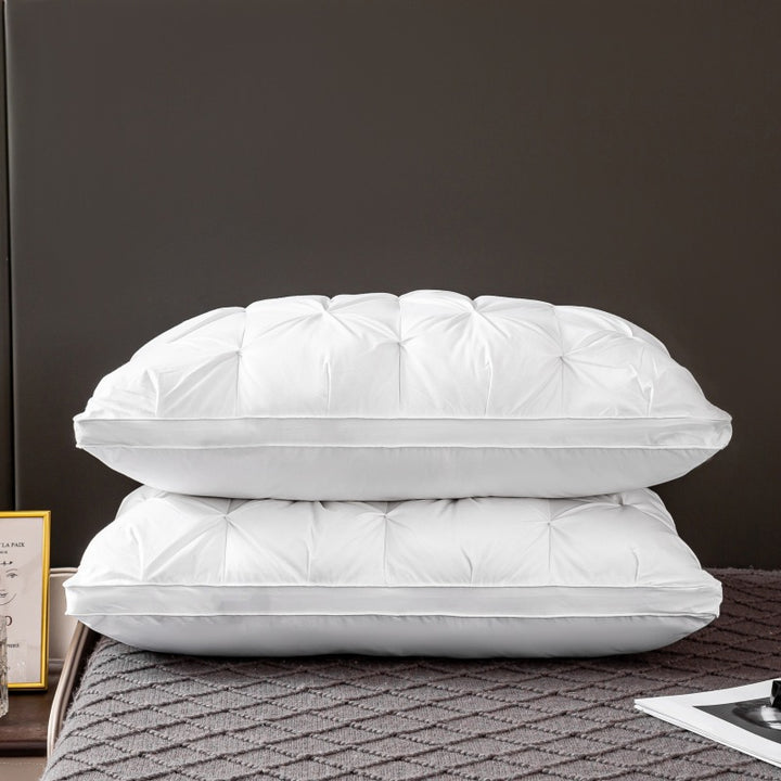 Tufted Pintuck Hypoallergenic Down-Alternative Pillow with Box Edge