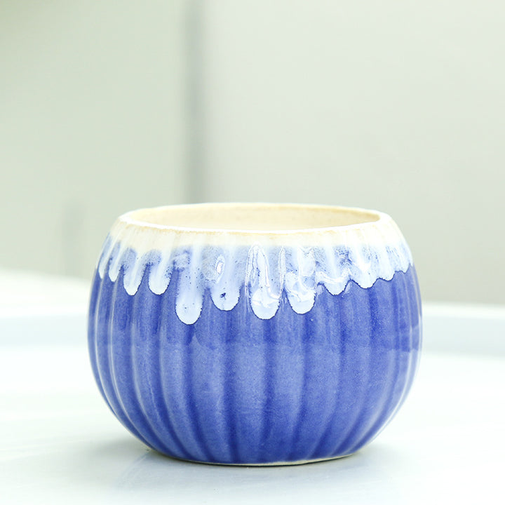 Ribbed Ceramic Planter Bowlift