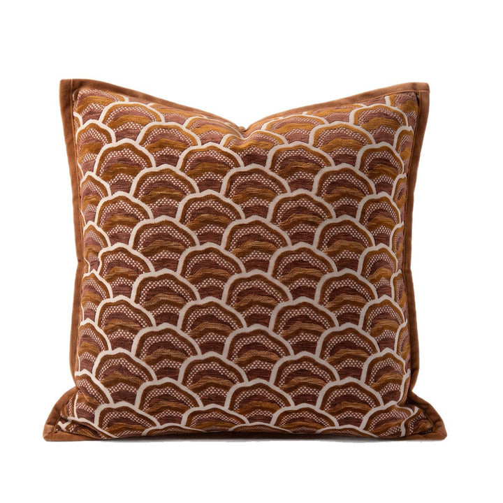 Decorative pillow with textured wave pattern