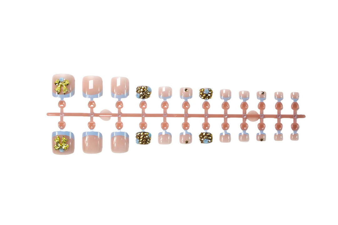 Art nail set with glamorous flower and glitter decorations Bowlift