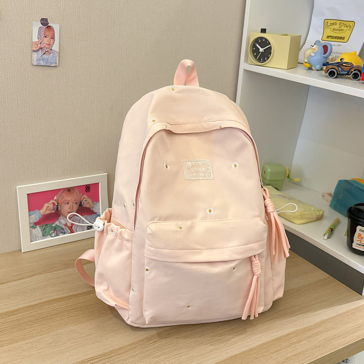 Stylish Floral-Embellished Backpack Bowlift