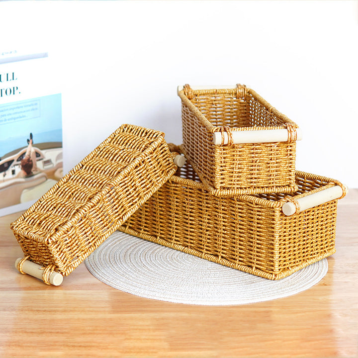 Versatile Woven Rectangular Storage Basket Bowlift