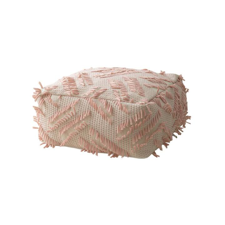 Floor cushion pouf with structured fringe surface Bowlift