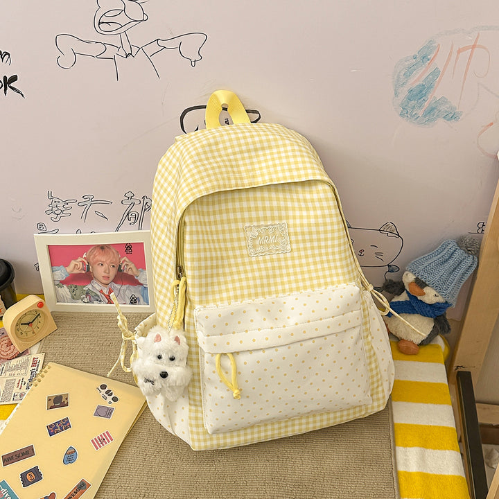 Chic Plaid Backpack Bowlift