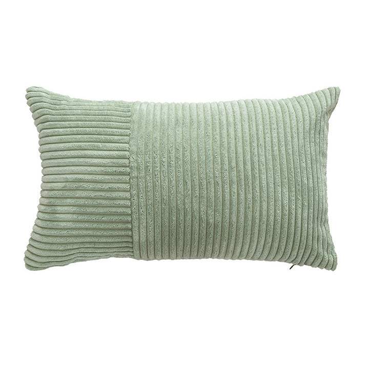 Corduroy Ribbed Square Accent Pillow Cover with Mixed-Rib Panel