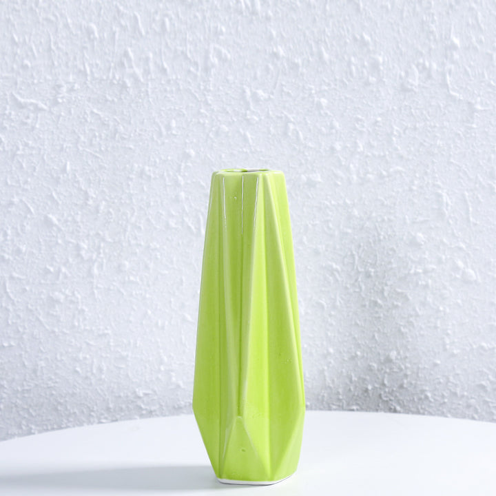 Geometric Faceted Ceramic Flower Vase Bowlift