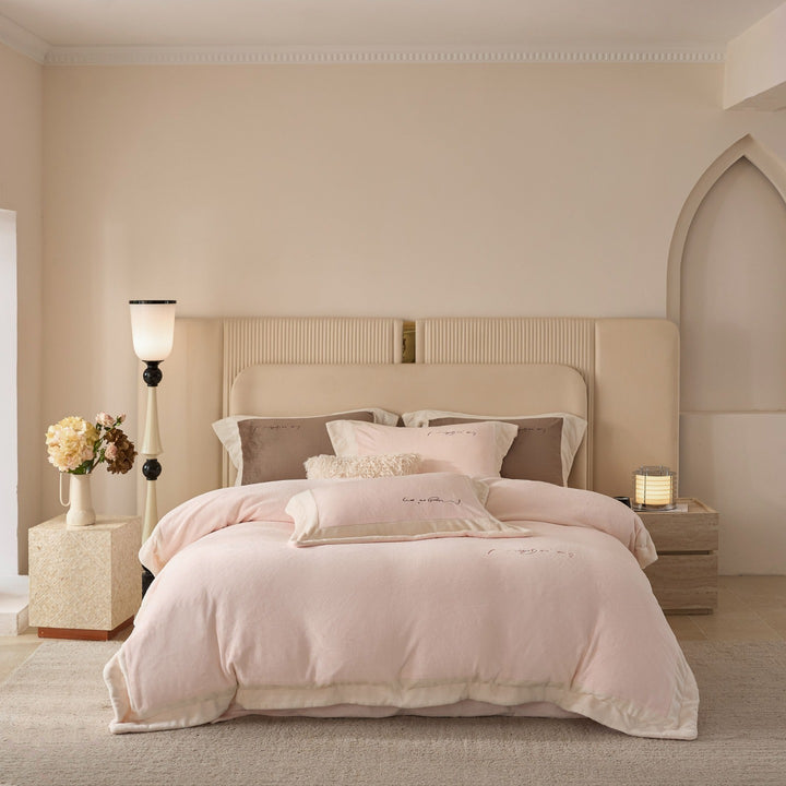 Hotel-Style Brushed Cotton Layered Comforter Set with Piped Edge and Decorative Throw Pillow