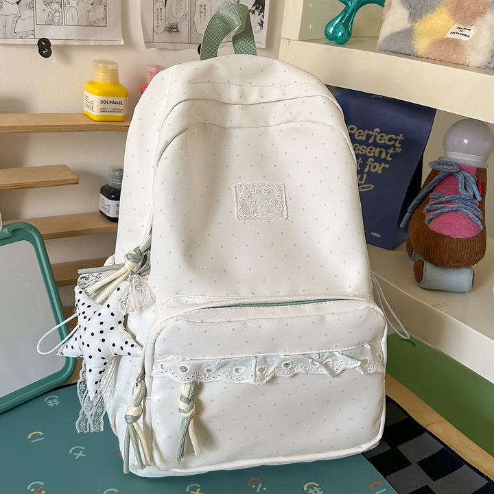 Decorative Polka Dot School Backpack Bowlift
