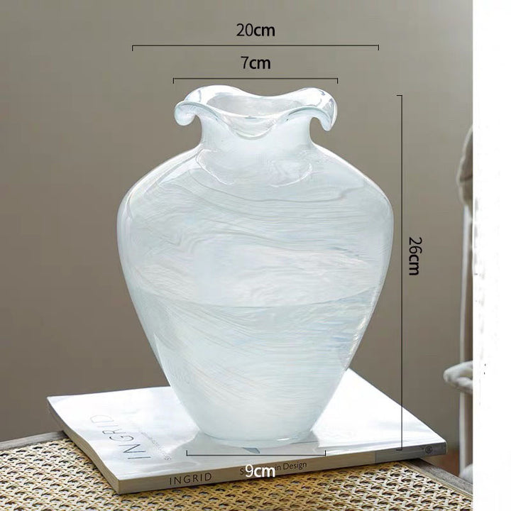 Handblown Swirled Glass Decorative Floor Vase Bowlift