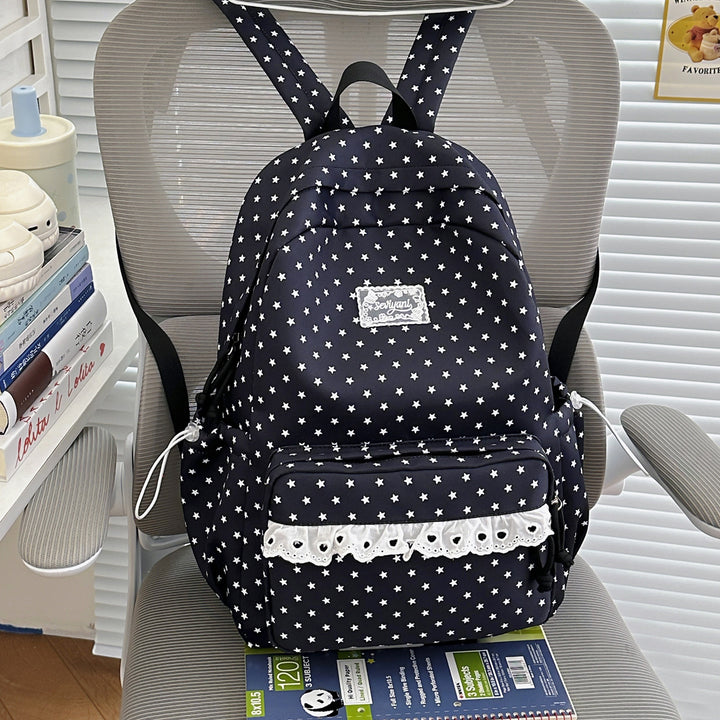 Playful Star-Printed Backpack Bowlift