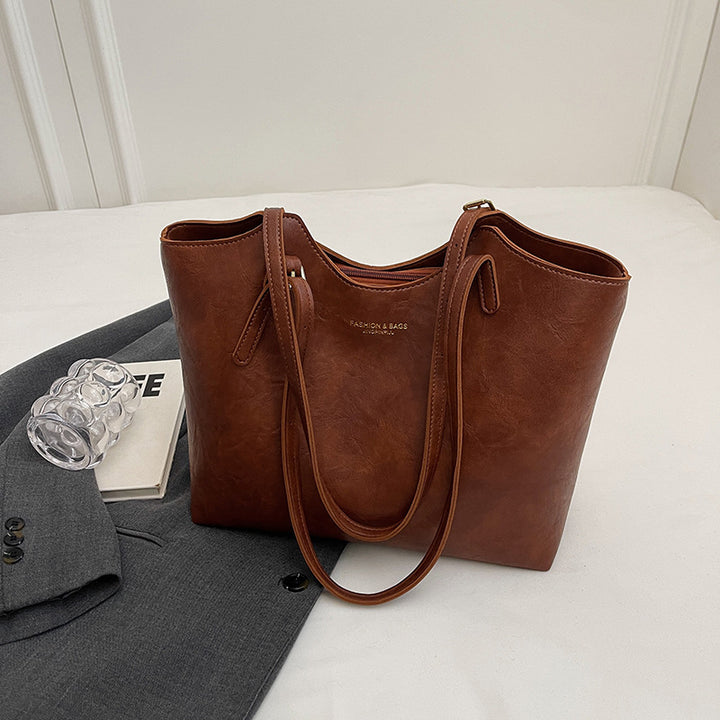 Elegant Distressed Leather Tote Bag Bowlift