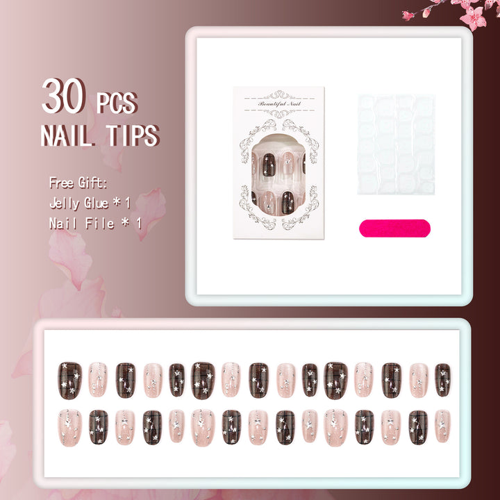 Artistic Starry Design Press-On Nail Set