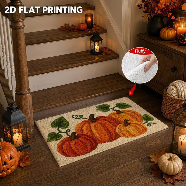Autumn-Themed Plush Decorative Mat Bowlift