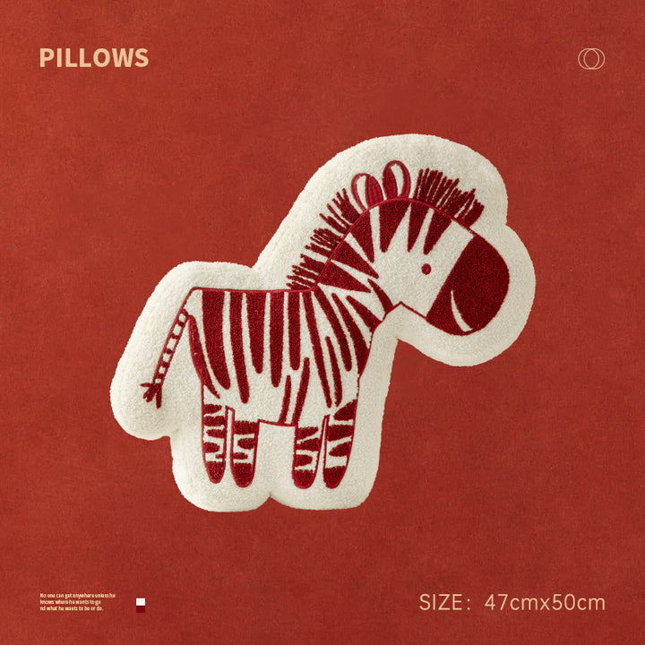Cuddle pillow in zebra shape with extra soft plush cover Bowlift