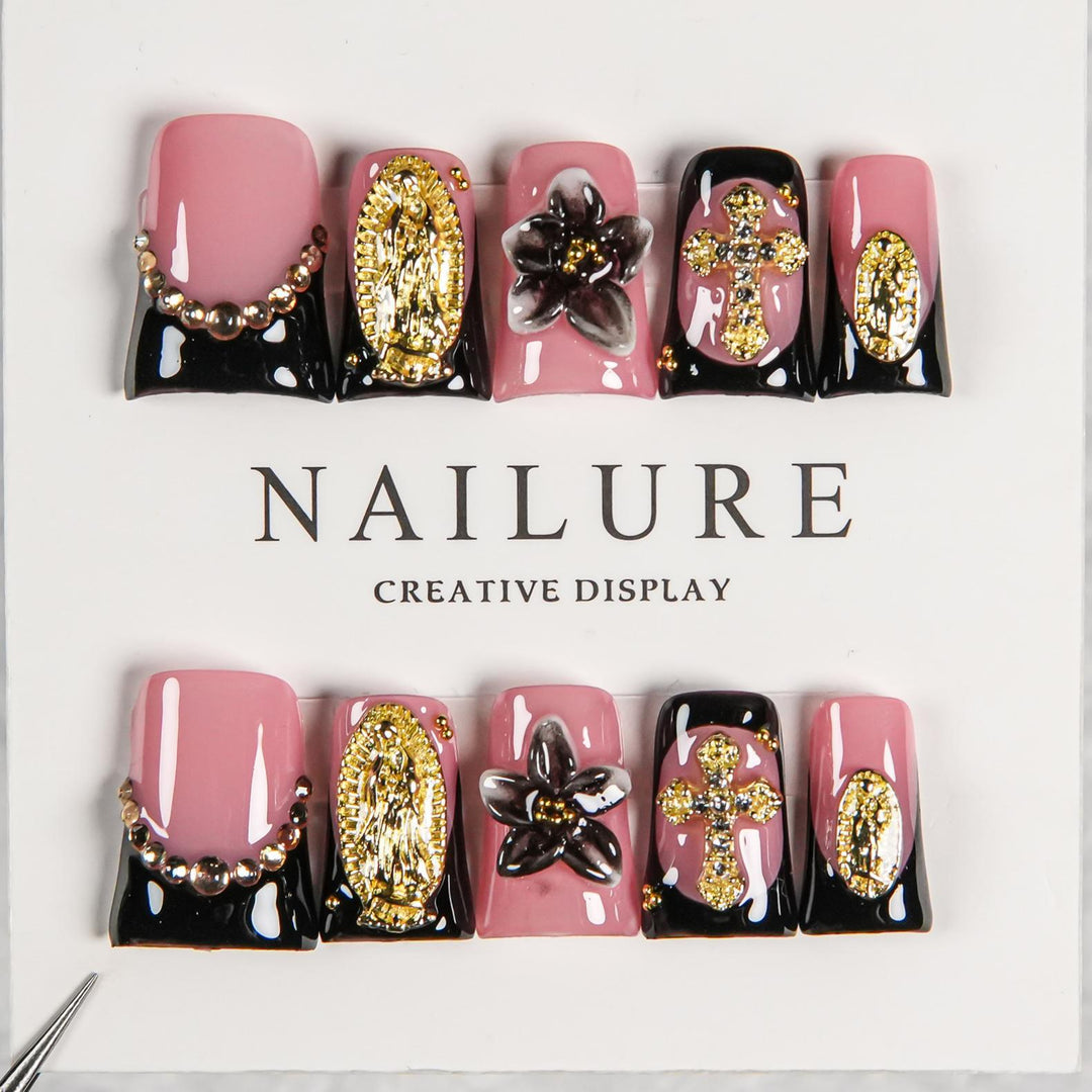 Artistic Embellished Press-On Nail Set