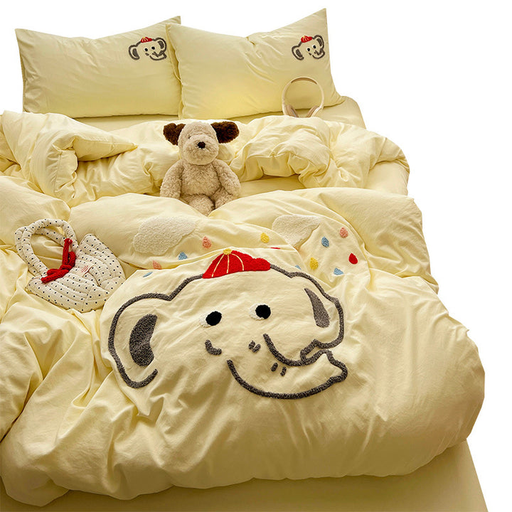 Children's Playful Elephant-Themed Comforter Set