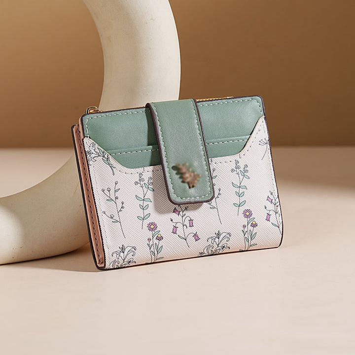 Floral Print Leather Cardholder